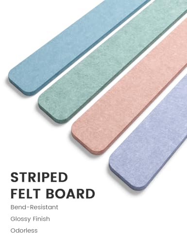 Fluxynara 13" x 2" Felt Wall Panels, Coastal Haze - color: Coastal Haze, size: 5-pack
