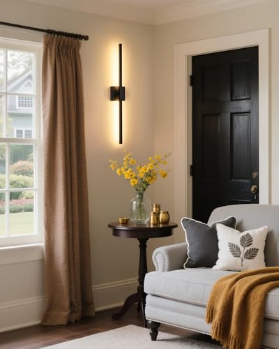 Rayogale Black Battery Operated Wall Sconce with Remote Control 8000mAh - color: Black, size: 24 Inch(2 Pack)
