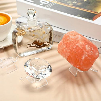 Jetec 40 Pcs Large Rock Display Stand, Acrylic Crystal Stands for Display - size: Large