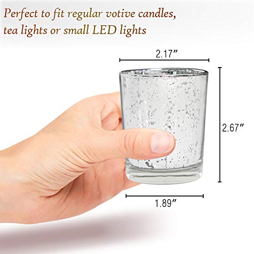 Volens Silver Party Decorations 72pcs, Mercury Glass Votive Candle Holders - color: Silver--72pcs