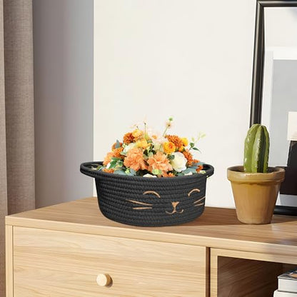 Small Cat Toy Basket, Gift Baskets Empty for Baby Shower,9.8" x 4" - size: 9.8"D x 4"H