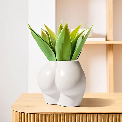 Cute Body Shaped Planter Fun Resin Plant Pots with Drainage Hole - color: Body Shape
