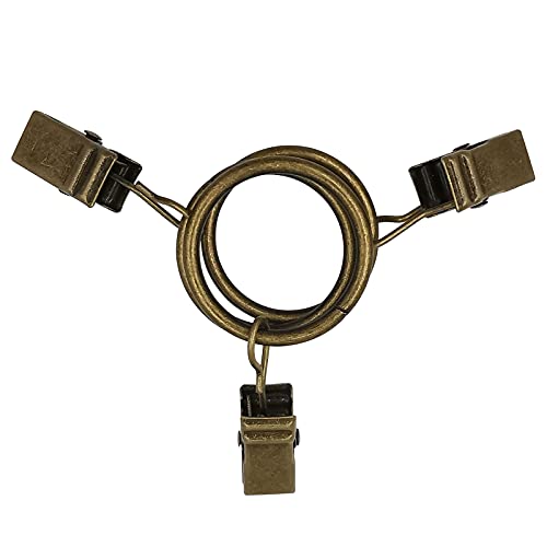 100 Pack Metal Curtain Rings with Clips, 1 in ID, Bronze - color: Bronze, size: 1" I D 100 Pack
