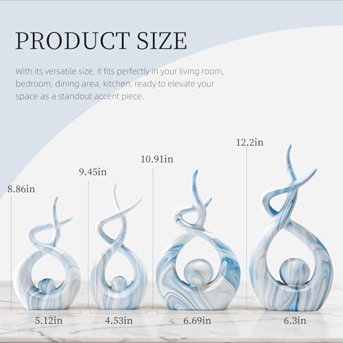 Blue Marble Ceramic Sculpture Home Decor Centerpiece - color: Blue Marble 11475 XL