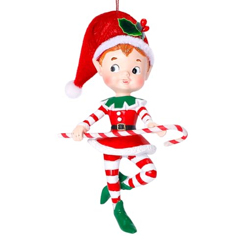 EnrichFun 2026 Figurines Christmas Decorations Resin Décor for Tree Hanging Ornament, Holiday Winter Indoor Home Table Decor Xmas Gifts, Elf, 5.1 in - color: Elf