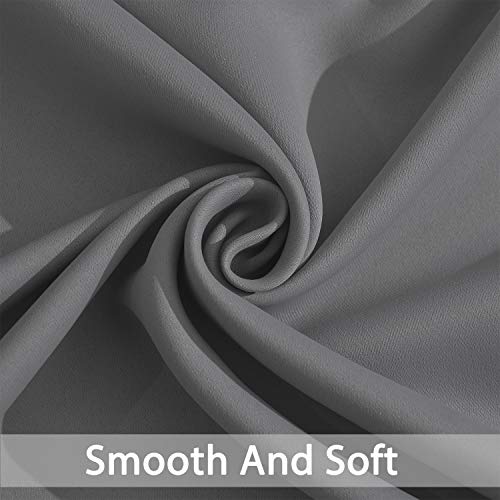 Yakamok Grey Room Darkening Curtains 52x63 inch Gray Grommet-Living Room - color: Grey, size: 52"W x 63"L (Pack of 2)