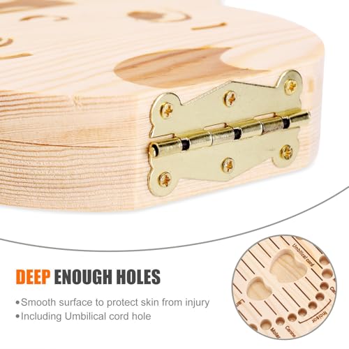 NASHRIO Baby Tooth Box Wooden Kids Keepsake Organizer Gift for Baby Teeth, Cute Children Tooth Container with Tweezers to Keep the Childwood Memory (Boy) - color: Boy