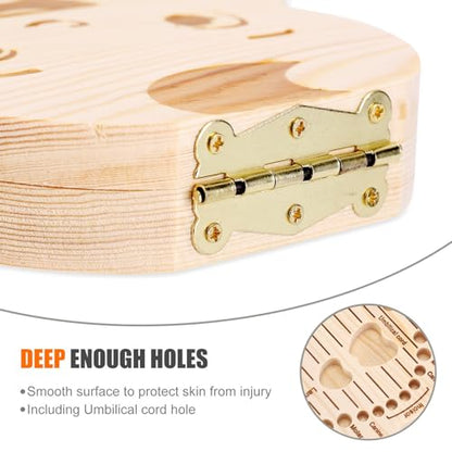 NASHRIO Baby Tooth Box Wooden Kids Keepsake Organizer Gift for Baby Teeth, Cute Children Tooth Container with Tweezers to Keep the Childwood Memory (Boy) - color: Boy