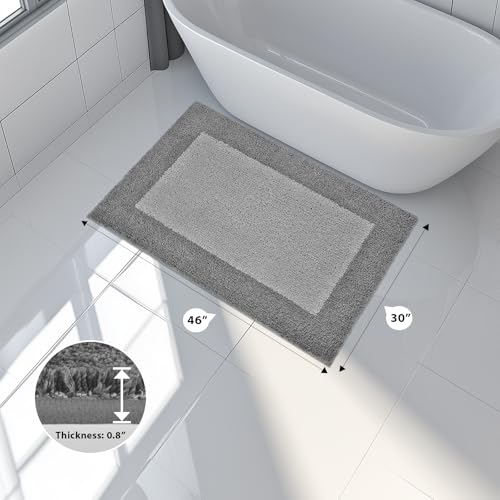 anllugs Bathroom Rugs, 30" x 46" Soft Bath Rugs, Grey & Dark Grey - color: Grey & Dark Grey, size: 30" X 46"