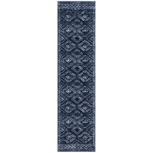 KILOCOCO Washable Runner Rug 2x8 ft Non Slip Runners for Hallway, Dark Blue - color: Dark Blue, size: 2' x 8' (Runner)