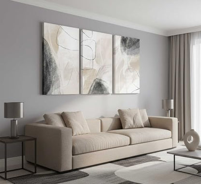 SMFARTJX 3Pcs Modern Abstract Canvas Wall Art 16x24in