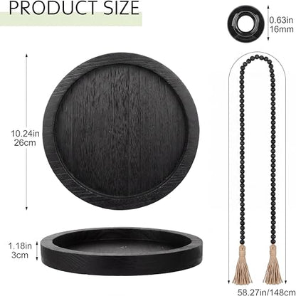 5 Pcs Coffee Table Decor Set, Black - color: Black