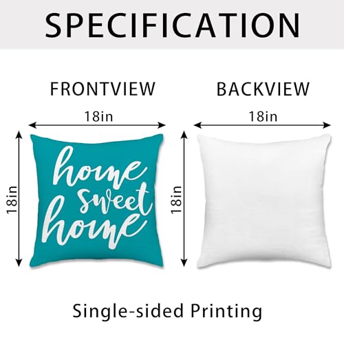 Hexagram Throw Pillow Covers 18x18, Teal Outdoor Pillow Covers Set of 4 - color: Teal, size: 18" x 18" (Pack of 4)