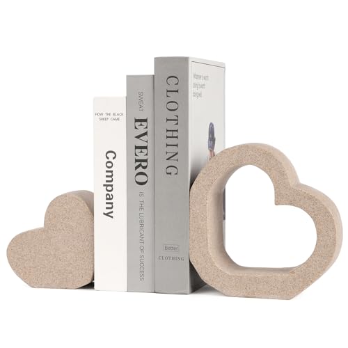 Book Ends for Shelves, Resin Decorative Bookends for Heavy Books - style: 808 (Sandstone )