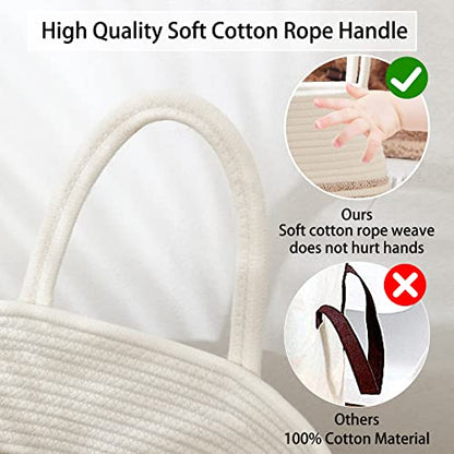 OIAHOMY 105L Laundry Hamper Woven Cotton Rope Large Clothes Hamper Brown - color: Yellow variegated