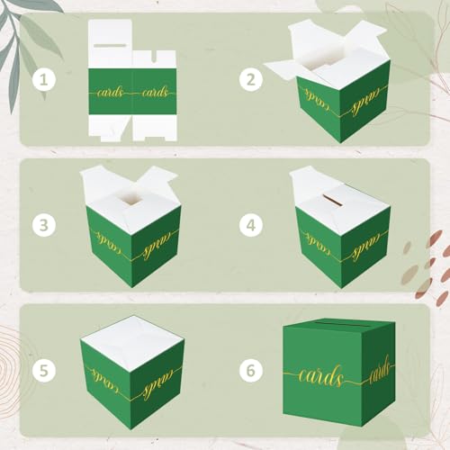 Elegant Green Graduation Card Box, Gold Foil Gift Card Box for Party - color: Z06 Green and Gold Foil