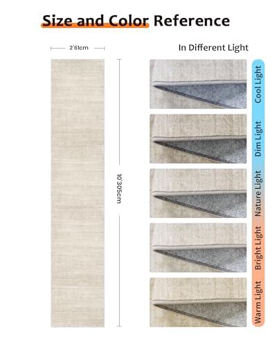 2x10 Runner Rug Non Slip, Washable Rug Runners for Hallways,Beige - color: Stripe-beige, size: 2' x 10' (Runner)
