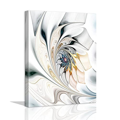 Bathroom Decor Wall Art - Modern Abstract Canvas Art Wall Decor Silver Decorations Abstract Artwork Wrapped 12x16inch - size: 16"L x 12"W