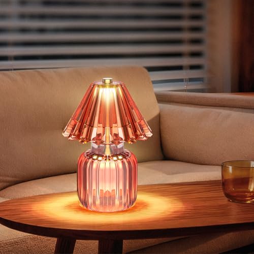 Small Battery Operated Lamp with Timer, Jelly Red - color: Jelly Red