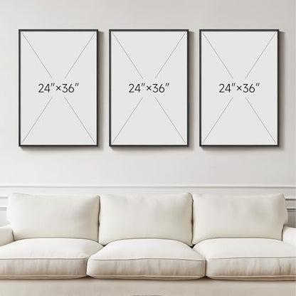 Large Framed Modern Luxury Wall Art for Living Room, 3 Piece 24x36 In - color: Bright, size: 24" W x 36" H x 3 pieces
