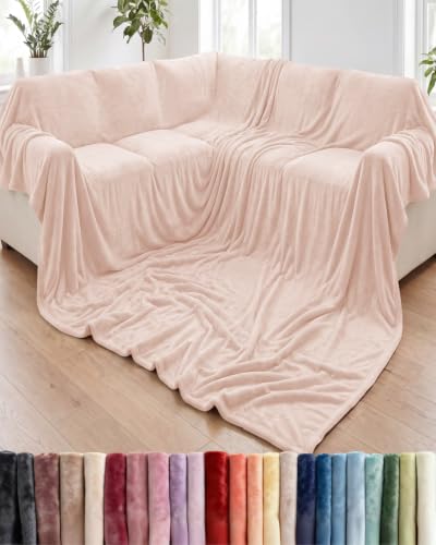 Fleece Blanket Giant 120" x 180" - Ultra-Soft Flannel Throw - Rosewater - color: 16 - Rosewater, size: Giant Blanket (180" x 120")
