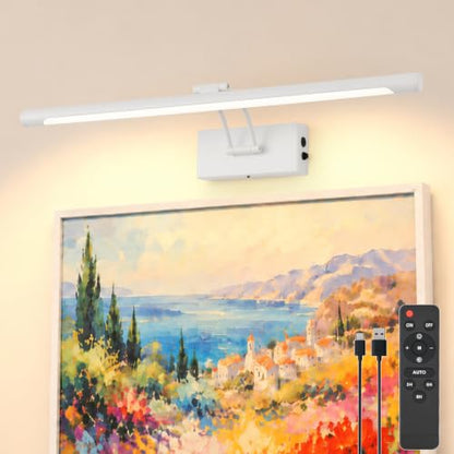 Battery Operated Picture Light for Wall,White 23.6-Inch - color: White, size: 23.6 Inch