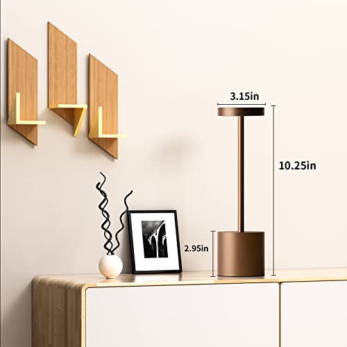 Cordless Table Lamp Rechargeable,Battery Powered LED Outdoor Table Light - color: 1 Pack Brown