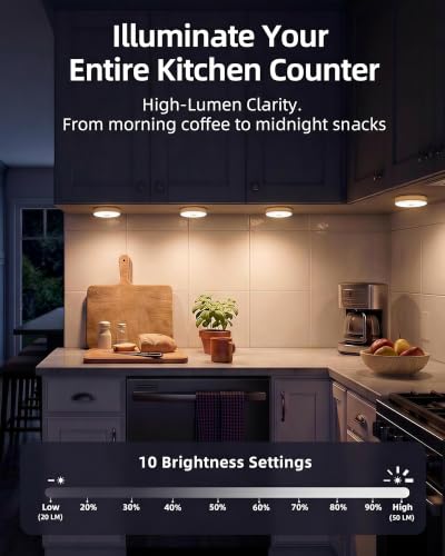 EZVALO Under Cabinet Lighting with Charging Station, 1000mAh Rechargeable Puck Lights with Remote, 3 Color Temps & 12 RGB Closet Lights, Dimmable Motion Sensor Lights for Shelf, Kitchen (6 Packs) - color: Wood Grain
