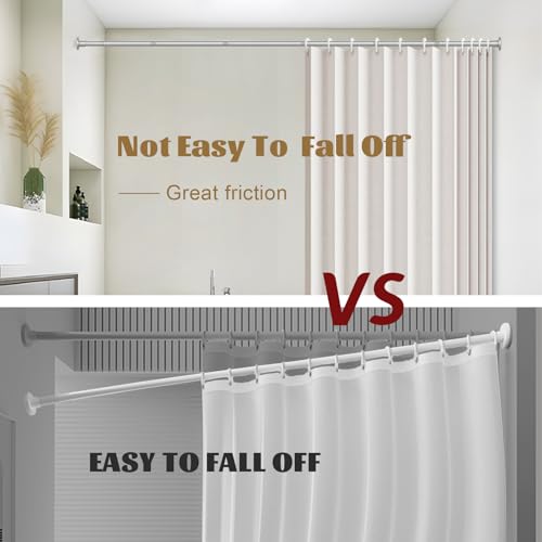 GXOACKJ Silver Shower Curtain Rods - 31-68 Inch Spring Tension Shower Rods for Bathroom, Adjustable, No Drilling, No Rust, Stainless Steel - color: Silver, size: 31-68 inches