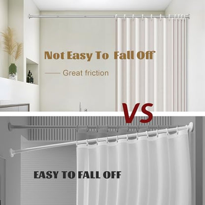 GXOACKJ Silver Shower Curtain Rods - 31-80 Inch Spring Tension Shower Rods for Bathroom, Adjustable, No Drilling, No Rust, Stainless Steel - color: Silver, size: 31-80 inches