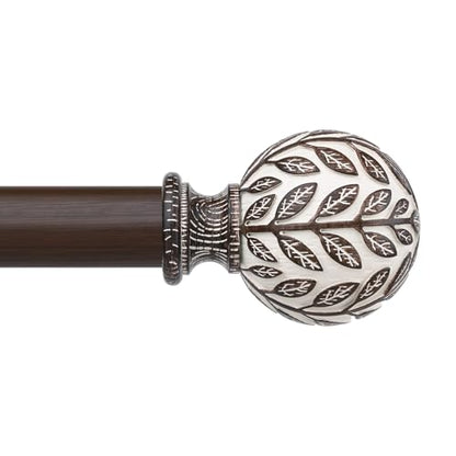 Curtain Rod 36-60 Inch, Boho Wood 1 Inch Curtain Rods for Windows - color: Walnut Wood, size: 36''-60'' (1 Pack)