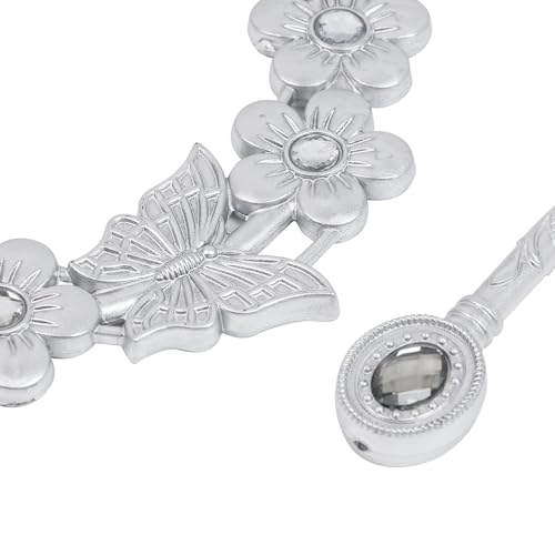 2pcs Silver Curtain Tiebacks, Flower Butterfly Drapery Holdbacks - style: Silver Butterfly