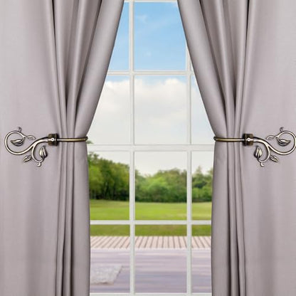 SUQ I OME Leaf Shaped Curtain Holdbacks, Bronze, 1 Pair - color: Bronze