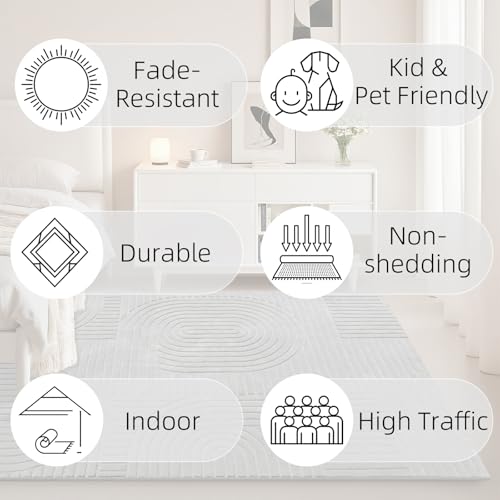 5x7 Solid Grey Area Rugs for Living Room, Washable Soft Bedroom Rug - color: Grey, size: 5' x 7' (Rectangular)