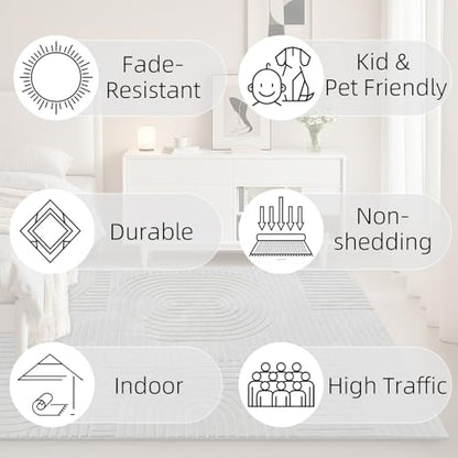 5x7 Solid Grey Area Rugs for Living Room, Washable Soft Bedroom Rug - color: Grey, size: 5' x 7' (Rectangular)