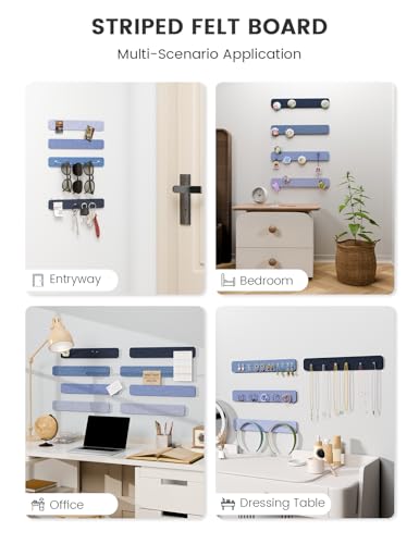 Fluxynara 13" x 2" Felt Wall Panels, Denim Mist - color: Denim Mist, size: 8-pack