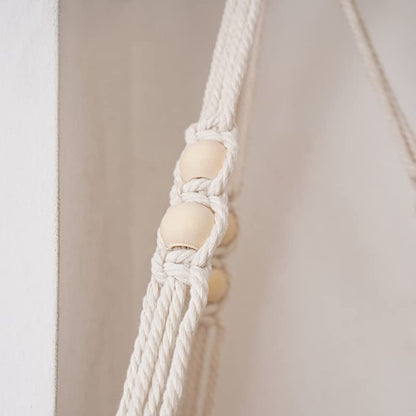 Macrame Wall Hanging Shelf,Boho Woven Tassel Shelves Plant Holder - color: 3t