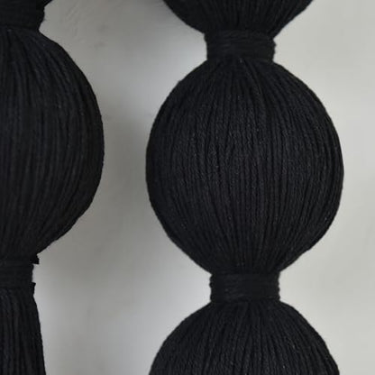 Jakalin Macrame Wall Hanging Black Boho Tassel Fiber Wall Art 19.6"Lx15.7"W - color: Black