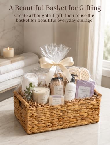 Wicker Basket, Large Basket for Gift Baskets Empty, 15.4x11x6.3in - color: Natural, size: Large