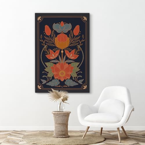 SIGNFORD Canvas Print Wall Art Vintage Bouquet Nature Wilderness Illustrations Floral Botanical Print Modern Art Decorative Multicolor Rustic Cozy for Bedroom - 12"x18" - color: Ab04-2312-lex30, size: 12" x 18"