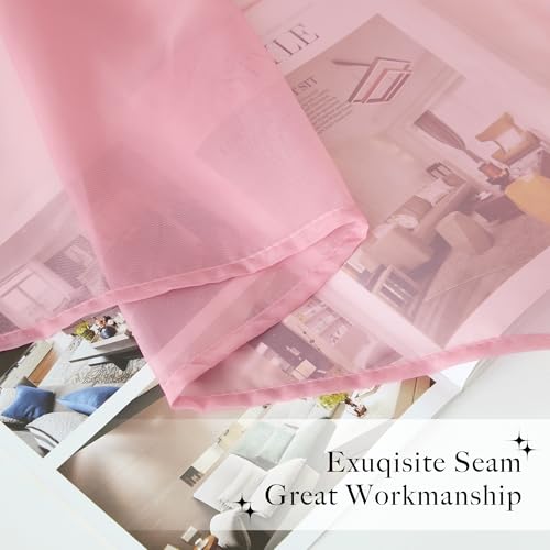 NICETOWN Pink Bed Canopies & Drapes for Kids Room, 1 Panel, W114xL180 - color: Pink, size: 114"W x 180"L (Pack of 1)