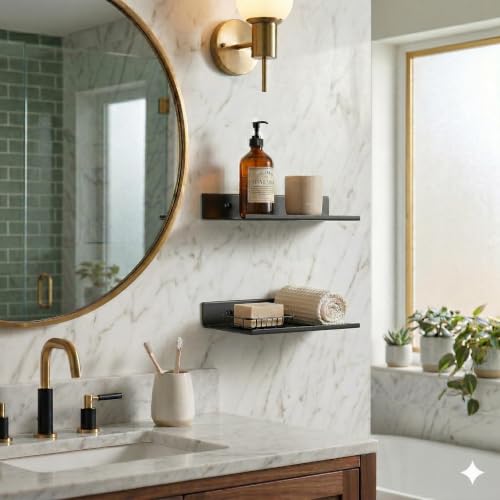 Z metnal Small Floating Shelves, Mini Metal Shelf, Decor Display Wall Shelf, Aluminum, Wall Mounted, Matt Black, 8 inch,1 pcs - color: Black, size: 8 inch