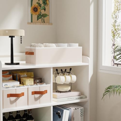 Storage Bins with Double Handles,Beige Baskets,15x6x5 In,3-Pack - color: Beige, size: 3-Pack