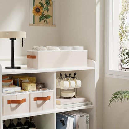 Storage Bins with Double Handles,Beige Baskets,15x6x5 In,3-Pack - color: Beige, size: 3-Pack