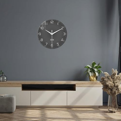 XNM Round Wall Clock Battery Operated 16 Inch - color: Gray, size: 16 Inch