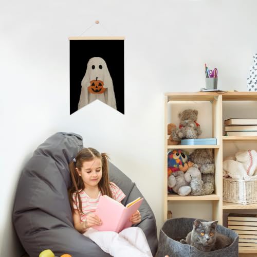 LARNDUMAMA Halloween Ghost Pumpkins Wall Art Canvas Banner Poster, 12x16 In - color: ghost2