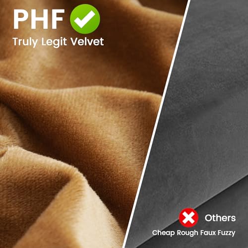 PHF Velvet Euro Shams 26" x 26", Brownish Camel, No Insert, 2 Pack - color: Brownish Camel, size: 26" x 26" (Pack of 2)
