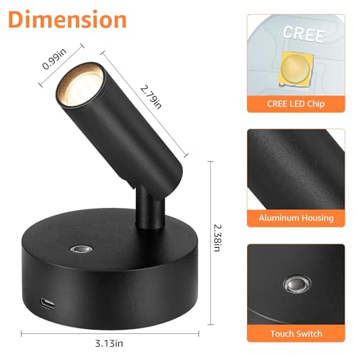 URTOM LED Wireless Spotlights Indoor with Remote Rechargeable Uplights with Timer Dimmable CRI 90+ Picture Light Battery Operated Spot Lights Indoor Accent Uplighting for Plant Reading, 2 Pack - size: 2 Pack