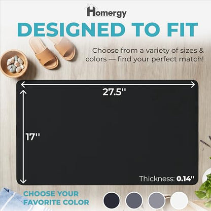 Homergy Bath Mat for Bathroom Non Slip, Quick Dry, 18x28 in, Black - color: Black, size: 18" x 28"