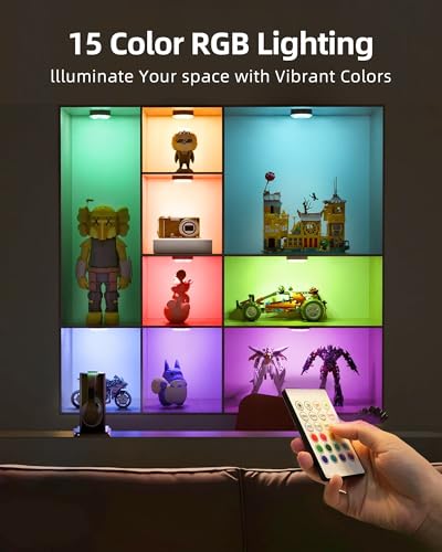EZVALO RGB Puck Lights with Charging Station, Motion Sensor Cabinet Lights - color: White